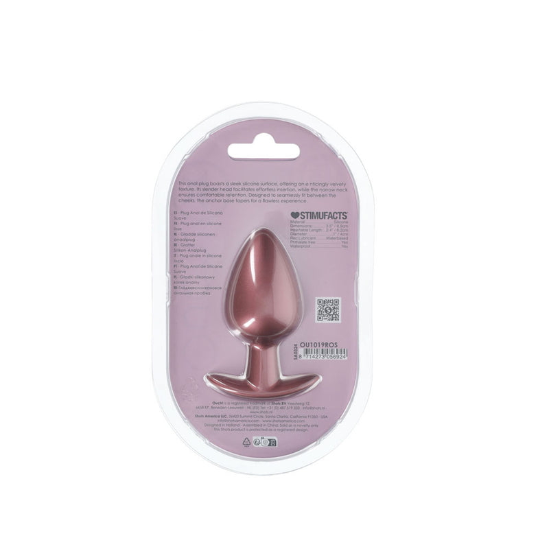 OUCH! Anal Plug - Large - Rose Gold - Rose Gold 8.9 cm Large Butt Plug