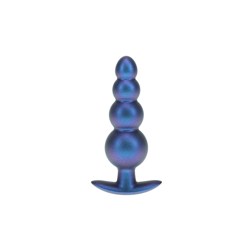 OUCH! Beaded Anal Plug - Metallic Blue - Metallic Blue 11.7 cm Butt Plug