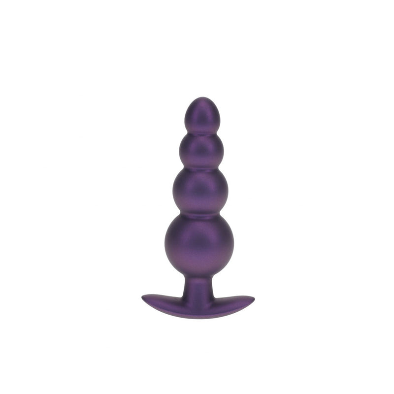 OUCH! Beaded Anal Plug - Metallic Purple - Metallic Purple 11.7 cm Butt Plug