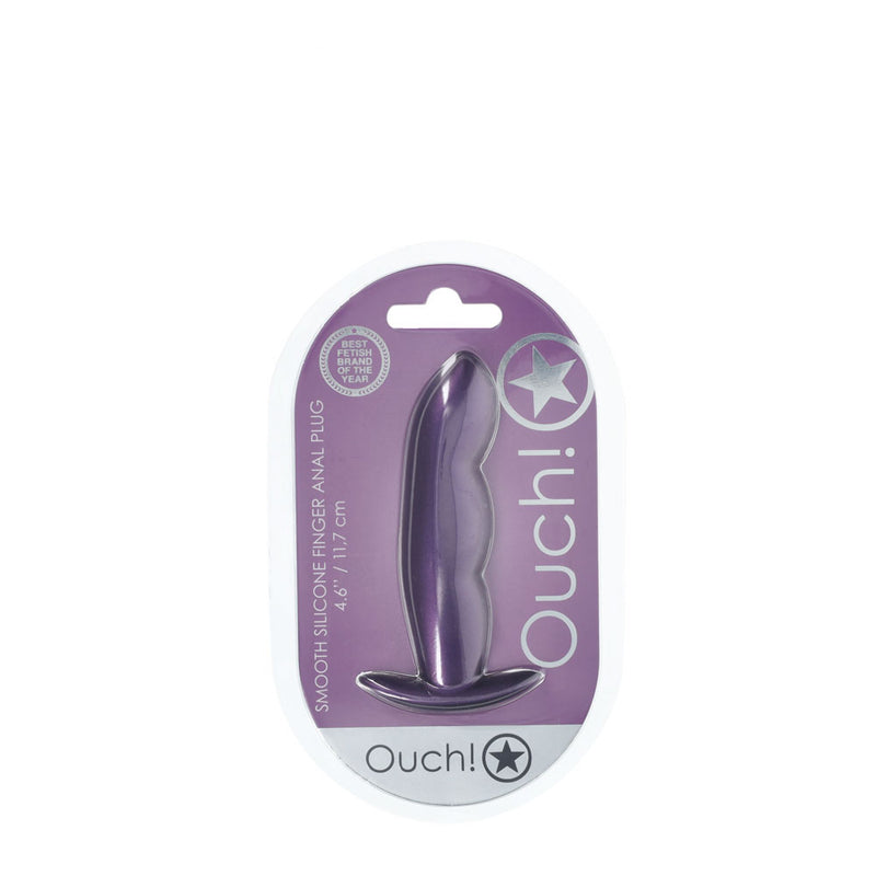 OUCH! Finger Anal Plug - Metallic Purple - Metallic Purple 11.7 cm Butt Plug