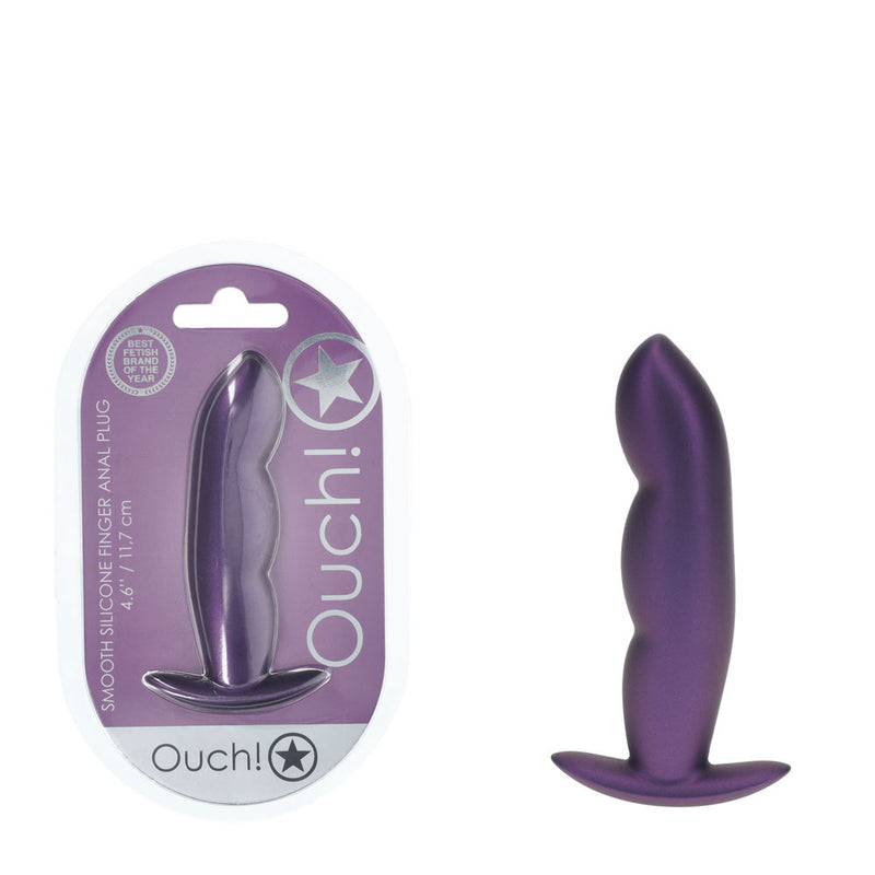 OUCH! Finger Anal Plug - Metallic Purple - Metallic Purple 11.7 cm Butt Plug