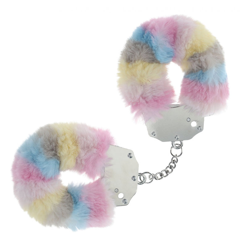 OUCH! Heavy-Duty Fluffy Cuffs - Multicolour 2 - Multicoloured Fluffy Restraints