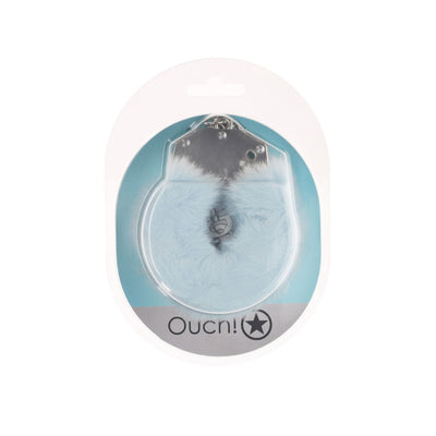 OUCH! Heavy-Duty Fluffy Cuffs - Powder Blue - Powder Blue Fluffy Restraints