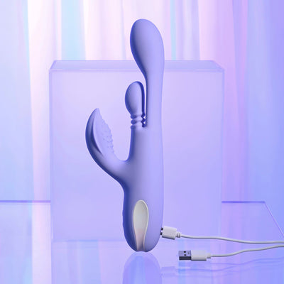 Playboy Pleasure NUBBIN RUBBIN - Purple 24.1 cm USB Rechargeable Thrusting Rabbit Vibrator
