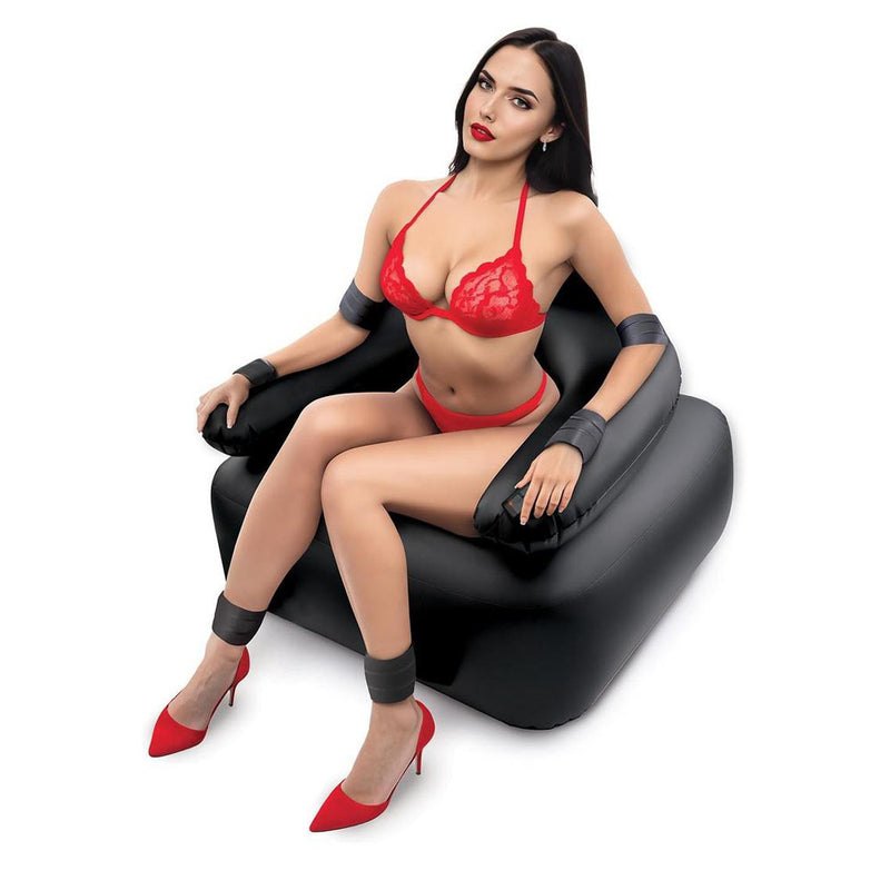 Whipsmart Inflatable Bondage Chair - Black Inflatable Chair with 6&