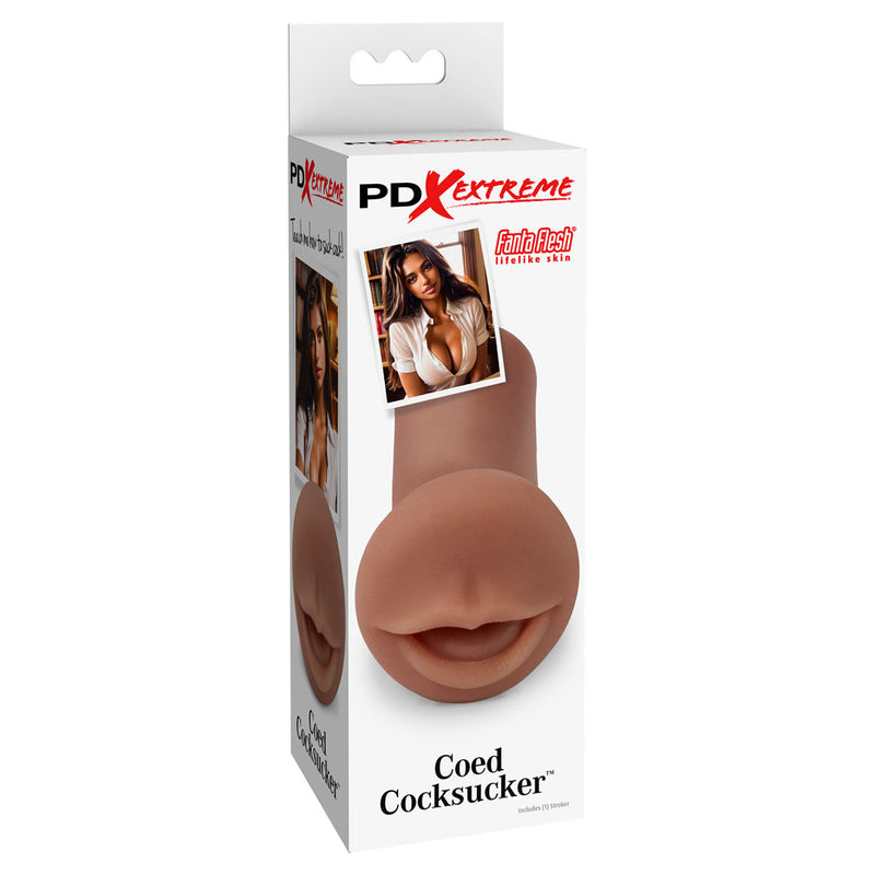 Pipedream Extreme Toyz Coed Cocksucker - Brown - Brown Mouth Stroker