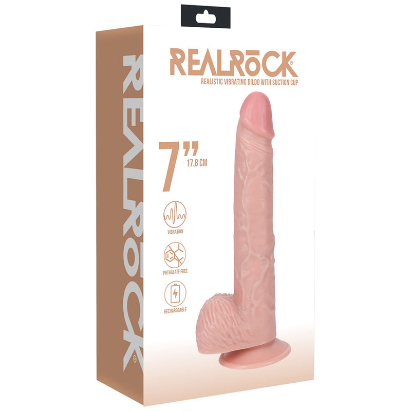 REALROCK 18cm Vibrating Cock + Balls - Flesh