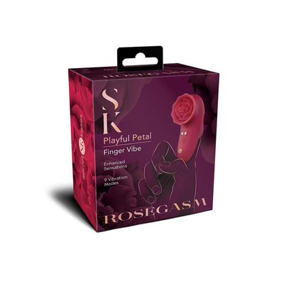 Secret Kisses ROSEGASM PLAYFUL PETAL - Red USB Rechargeable Finger Stimulator