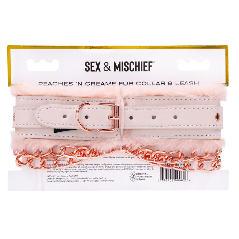 Sex & Mischief Peaches n CreaMe Fur Collar & Leash