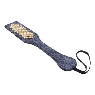 Sex & Mischief Cougar Studded Paddle - Navy Blue Paddle with Gold Studs