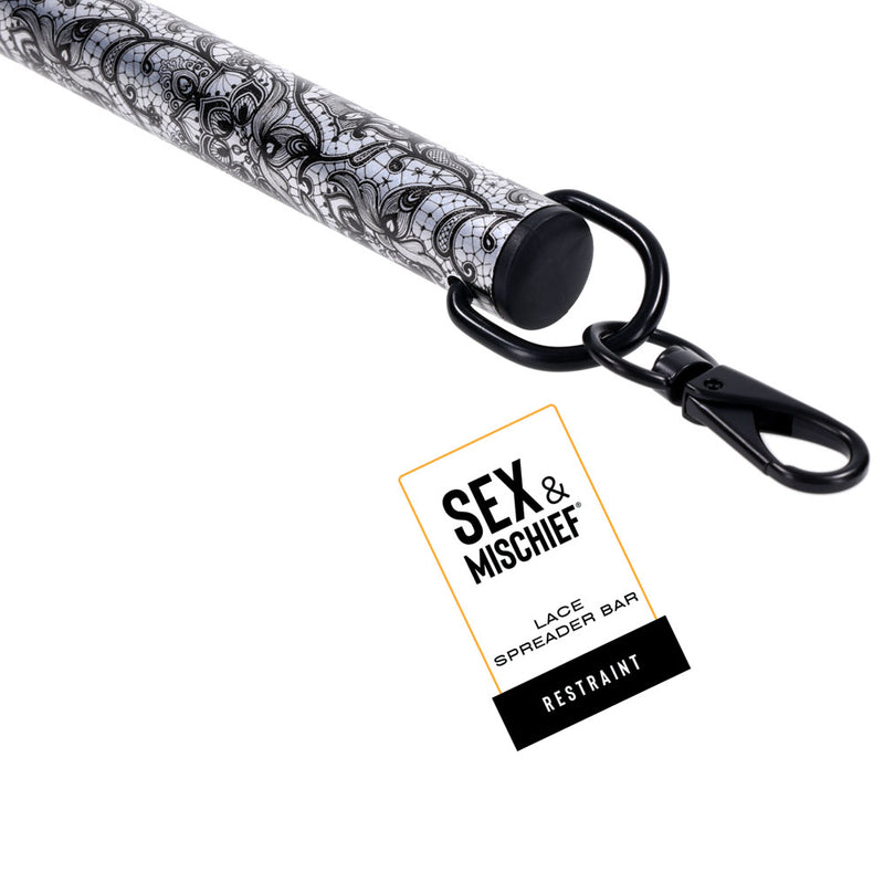 Sex & Mischief Lace Spreader Bar - Aluminium Restraint Bar