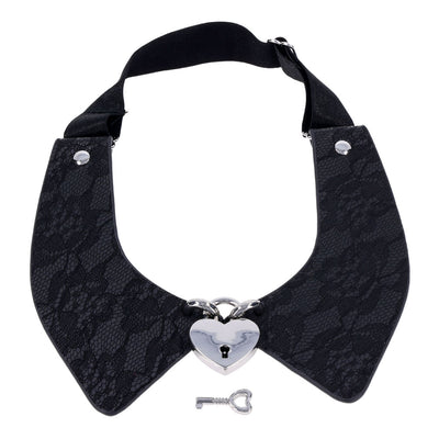 Sex & Mischief Heartbound Lace Day Collar - Black Submission Collar