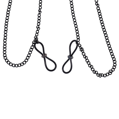 Sex & Mischief Lace Collar with Nipple Ties - Black Neck and Nipple Restraints