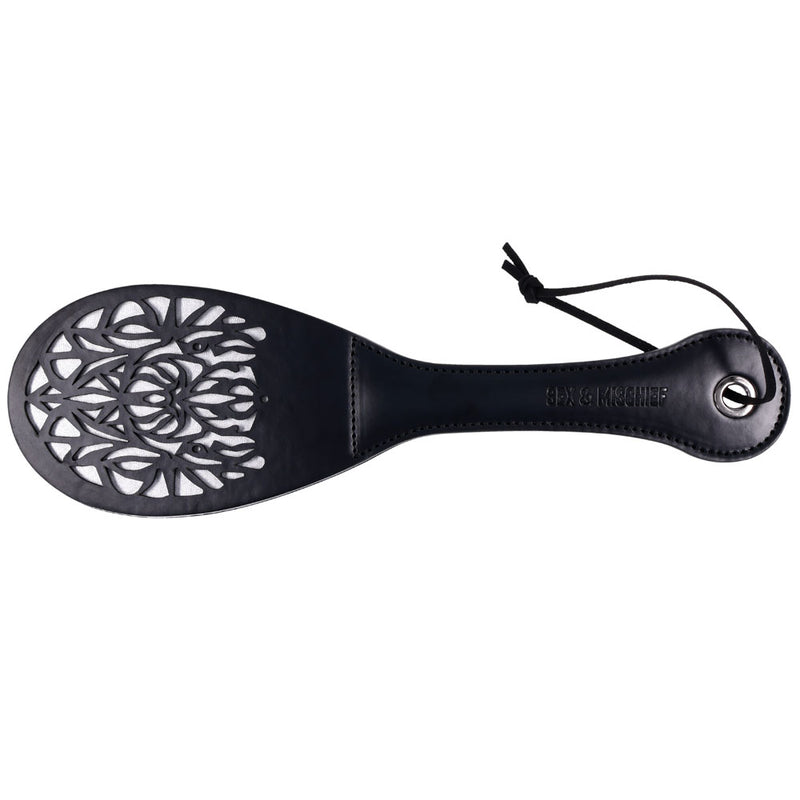 Sex & Mischief Lace Spanker - Black Spanking Paddle