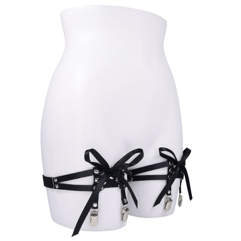 Sex & Mischief Laced Up Garters - Black Garters