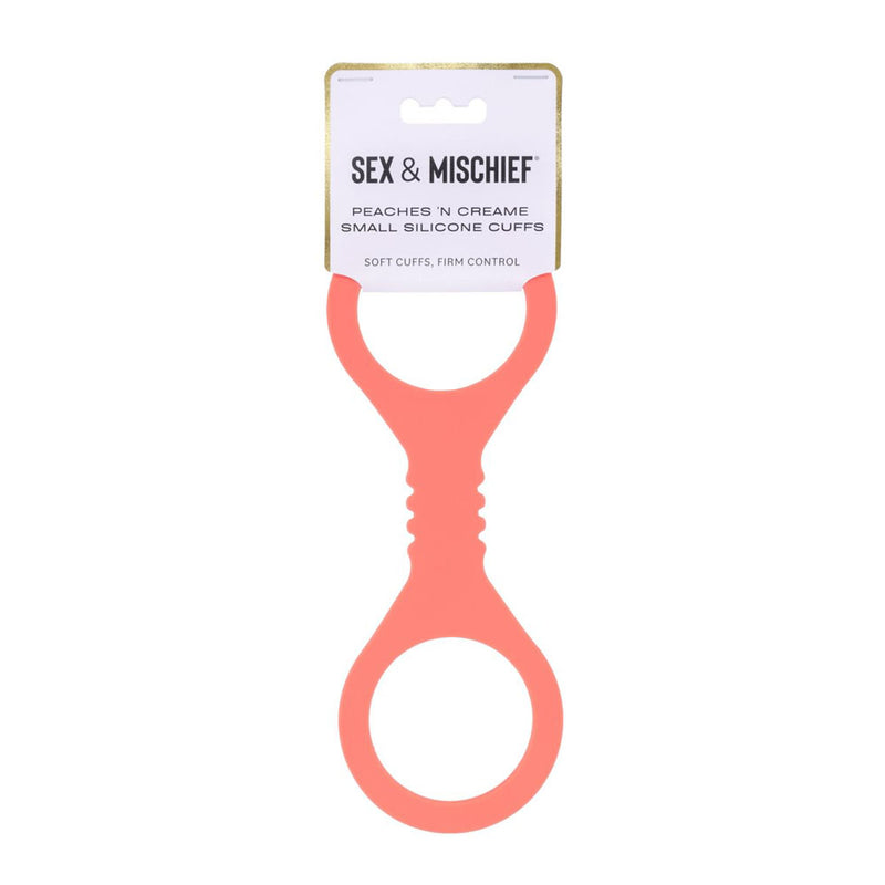 Sex & Mischief Peaches n CreaMe Small Silicone Cuffs - Peach Silicone Restraints