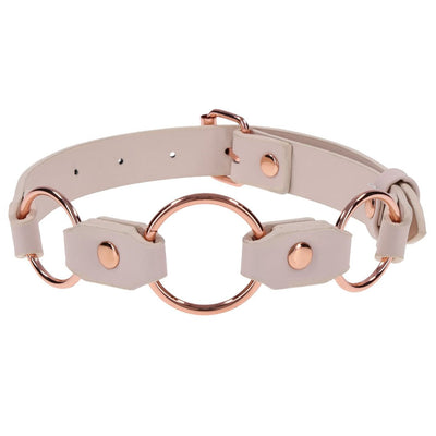 Sex & Mischief Peaches n CreaMe Ring Day Collar - Peach Bondage Collar