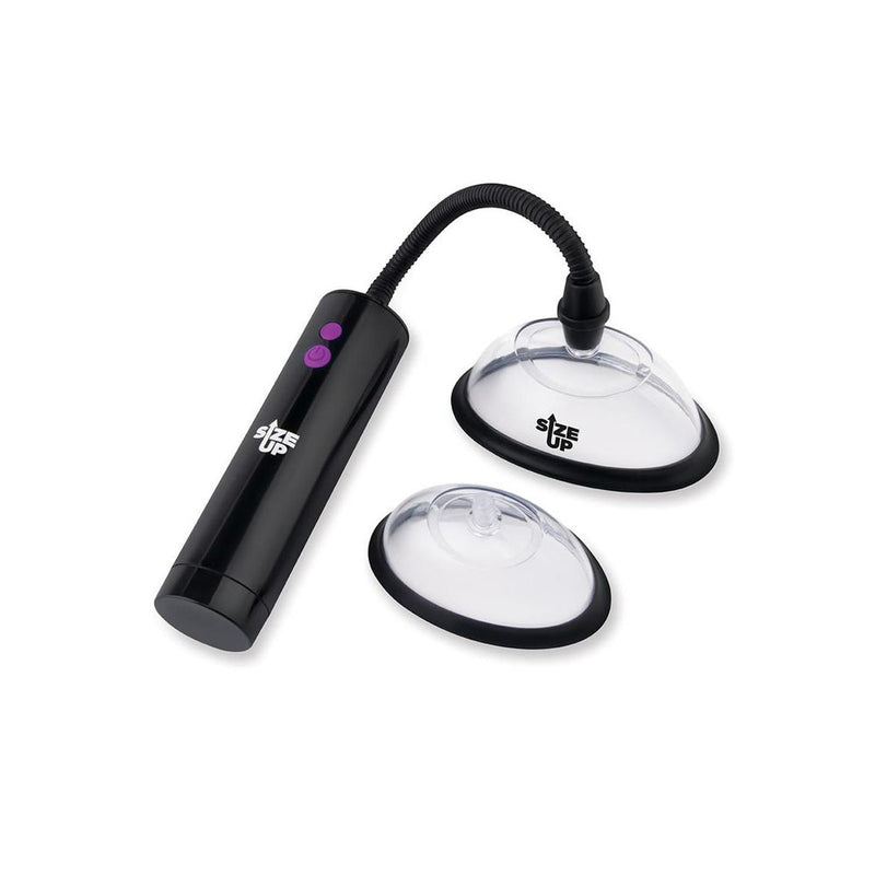 Size Up Rechargeable Power Plumper Pussy Pump - Clear USB Rechargeable Vagina Pump with Interchangeable Chambers