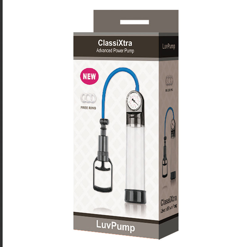 LuvPump ClassiXtra Advanced Power Pump - Clear Penis Pump with Pressure Gauge