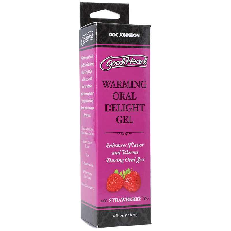 GoodHead Warming Head Oral Delight Gel - Strawberry - Strawberry Flavoured Oral Gel - 120 ml Tube