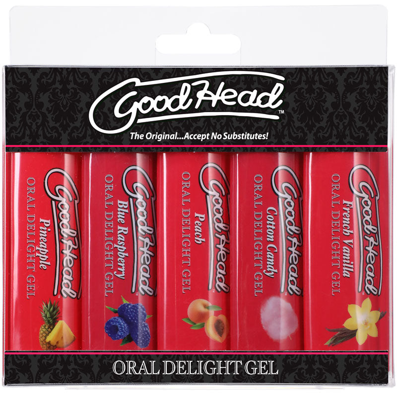 GoodHead Oral Delight Gel - 5 Pack - Flavoured Oral Gels - Set of 5 x 30ml Bottles