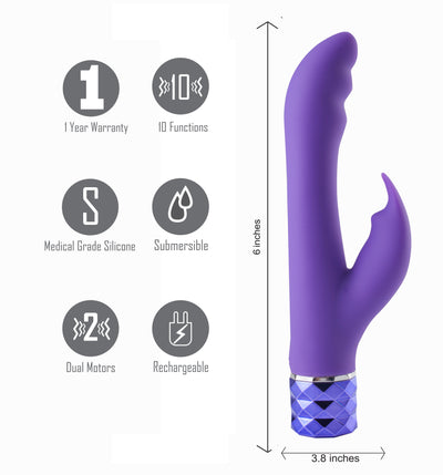 Maia Hailey - Purple 15.2 cm USB Rechargeable Rabbit Vibrator