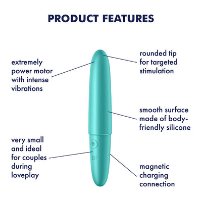 Satisfyer Ultra Power Bullet 6 - Turquoise USB Rechargeable Bullet