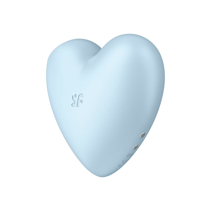 Satisfyer Cutie Heart - Blue - Blue USB Rechargeable Air Pulsation Stimulator with Vibration