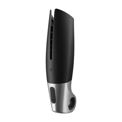 Satisfyer Power Masturbator - Black USB Rechargeable Vibrating Masturbator with App Control