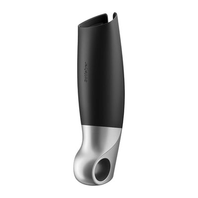 Satisfyer Power Masturbator - Black USB Rechargeable Vibrating Masturbator with App Control