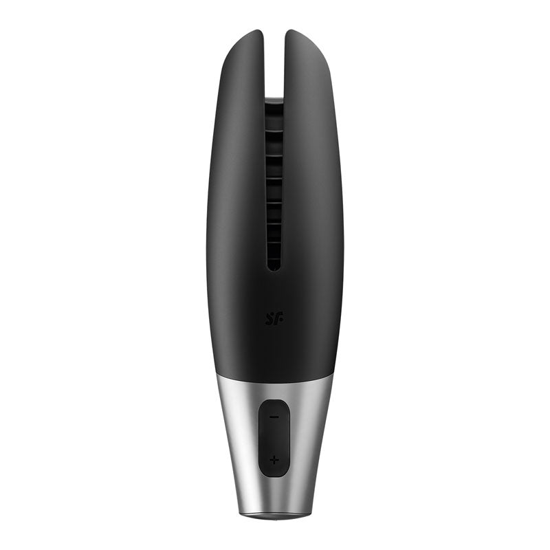 Satisfyer Power Masturbator - Black USB Rechargeable Vibrating Masturbator with App Control