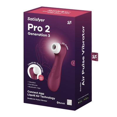 Satisfyer Pro 2 Generation 3 with App Control - Wine Red Touch-Free USB-Rechargeable Clitoral Stimulator