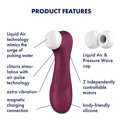 Satisfyer Pro 2 Generation 3 - Wine Red Touch-Free USB-Rechargeable Clitoral Stimulator