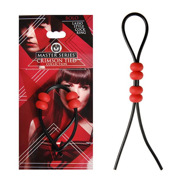 Master Series Crimson Tied Bolo - Lasso Style Adjustable Cock Ring