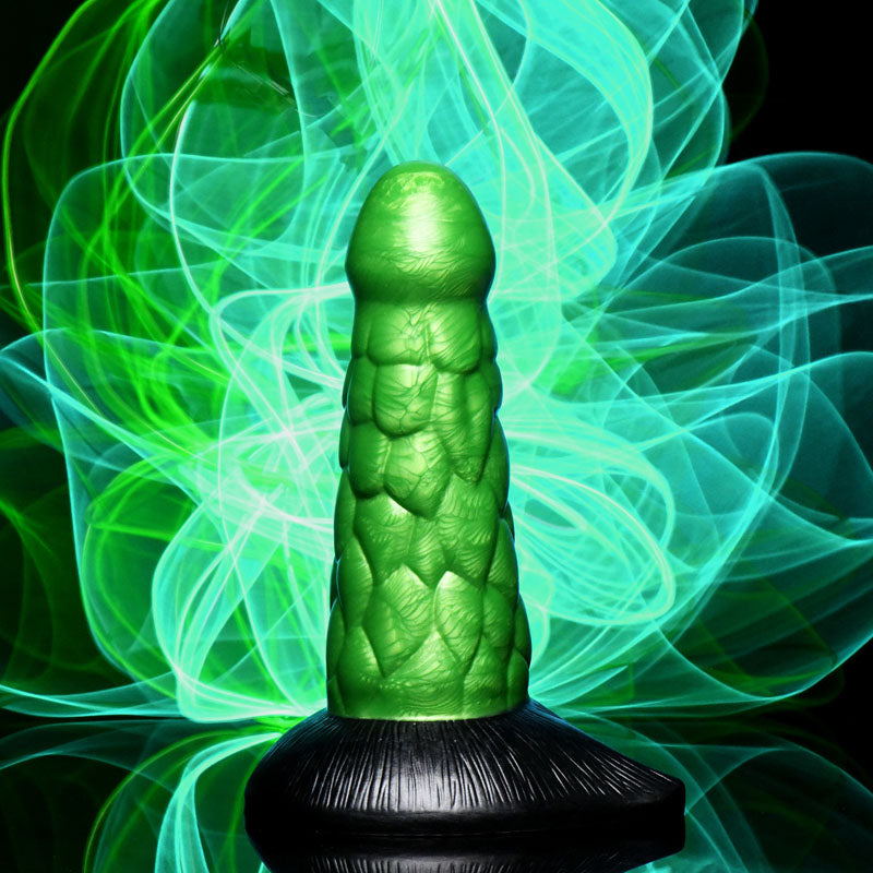 Creature Cocks Radioactive Reptile Thick Scaly Silicone Dildo - Green 19 cm Dildo