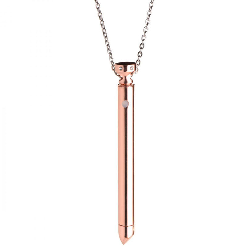 Charmed 7X Vibrating Necklace - Rose Gold 11 cm USB Rechargeable Vibrating Necklace