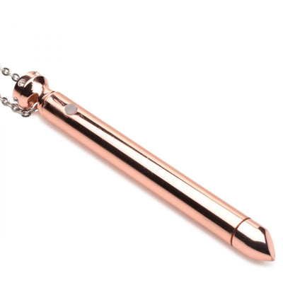 Charmed 7X Vibrating Necklace - Rose Gold 11 cm USB Rechargeable Vibrating Necklace