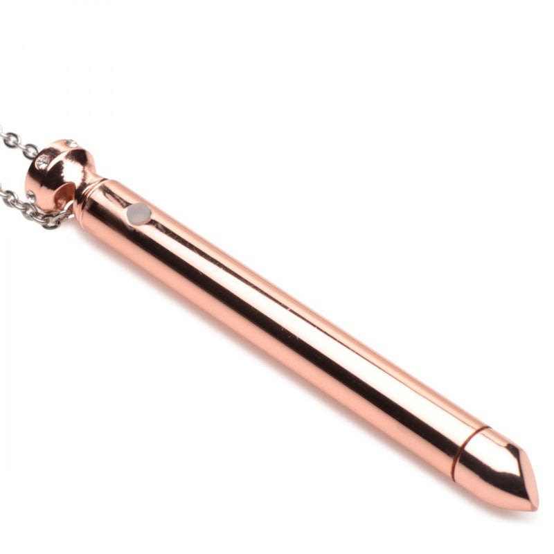 Charmed 7X Vibrating Necklace - Rose Gold 11 cm USB Rechargeable Vibrating Necklace