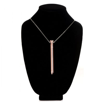 Charmed 7X Vibrating Necklace - Rose Gold 11 cm USB Rechargeable Vibrating Necklace