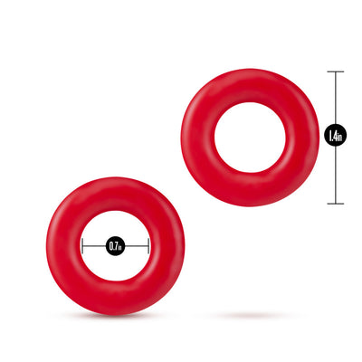 Stay Hard Donut Rings - Red Cock Rings - Set of 2