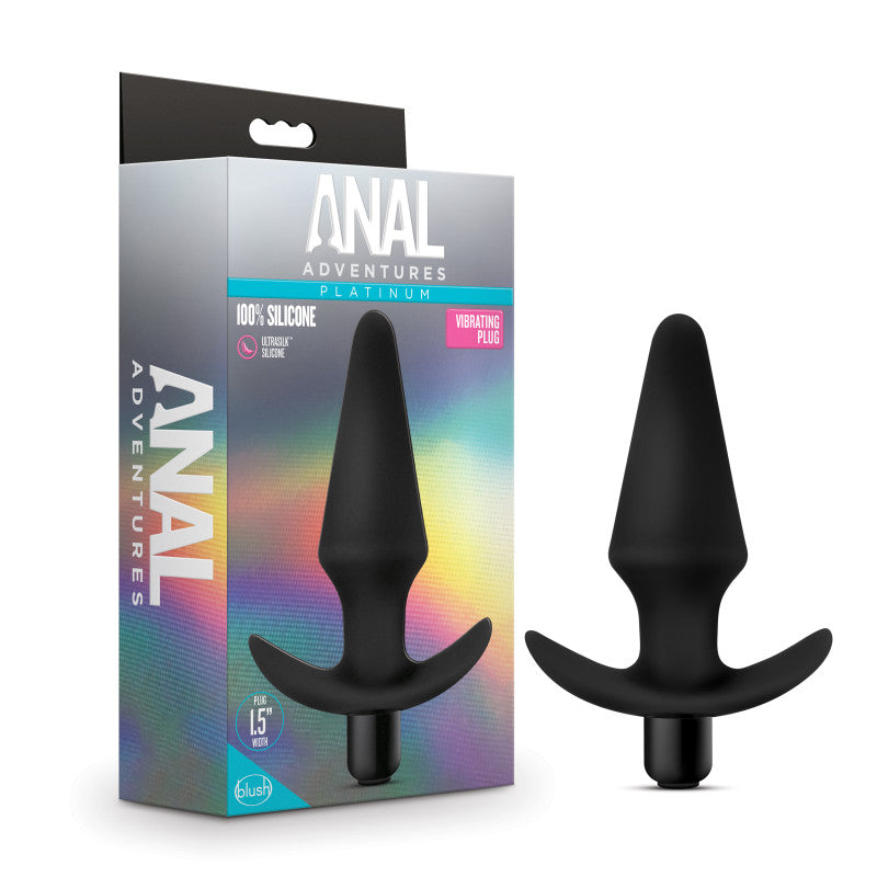 Anal Adventures Platinum Vibrating Plug - Black 12.7 cm (5&
