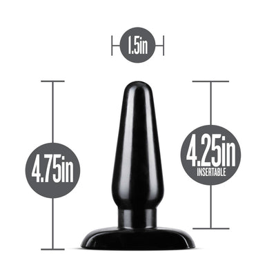 Anal Adventures Basic Anal Plug - Medium - Black 12 cm Butt Plug