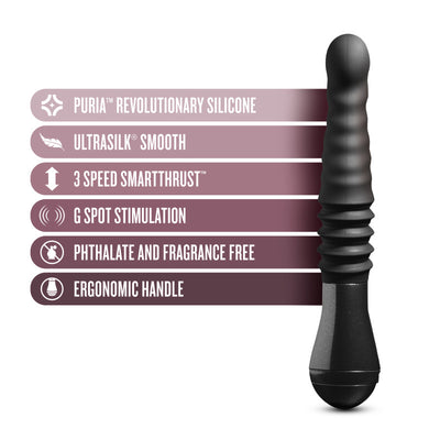 Temptasia Lazarus Thrusting Dildo - Black 25.4 cm USB Rechargeable Thrusting Dildo