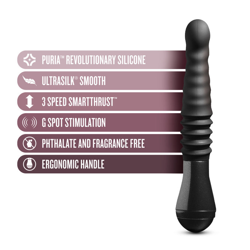 Temptasia Lazarus Thrusting Dildo - Black 25.4 cm USB Rechargeable Thrusting Dildo