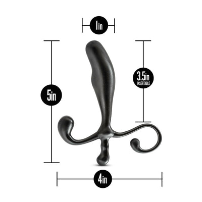 Anal Adventures Prostate Stimulator - Black 12.7 cm Prostate Massager