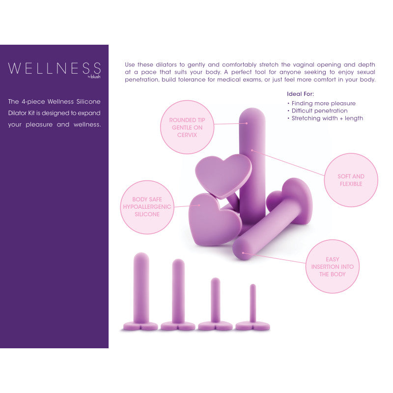 Wellness - Dilator Kit - Purple Vaginal Dilators - Set of 4 Sizes