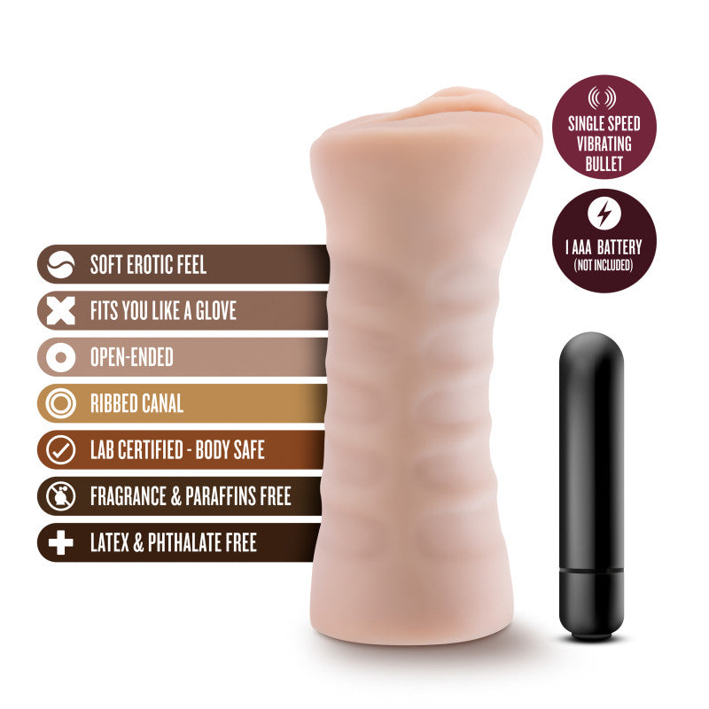 M for Men - Rain - Flesh Vibrating Vagina Stroker