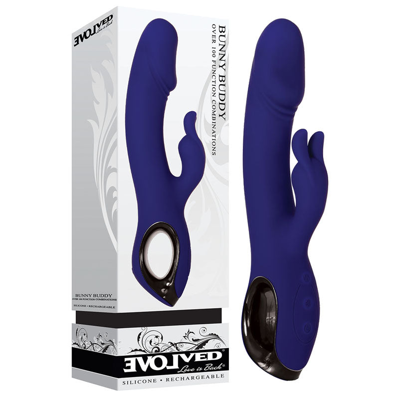 Evolved Bunny Buddy - Blue 22.2 cm USB Rechargeable Rabbit Vibrator