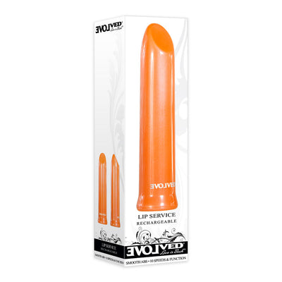 Evolved Lip Service - Orange 10 cm USB Rechargeable Lipstick Vibrator