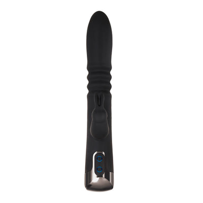 Evolved Rapid Rabbit - Black 25.4 cm USB Rechargeable Thrusting Rabbit Vibrator